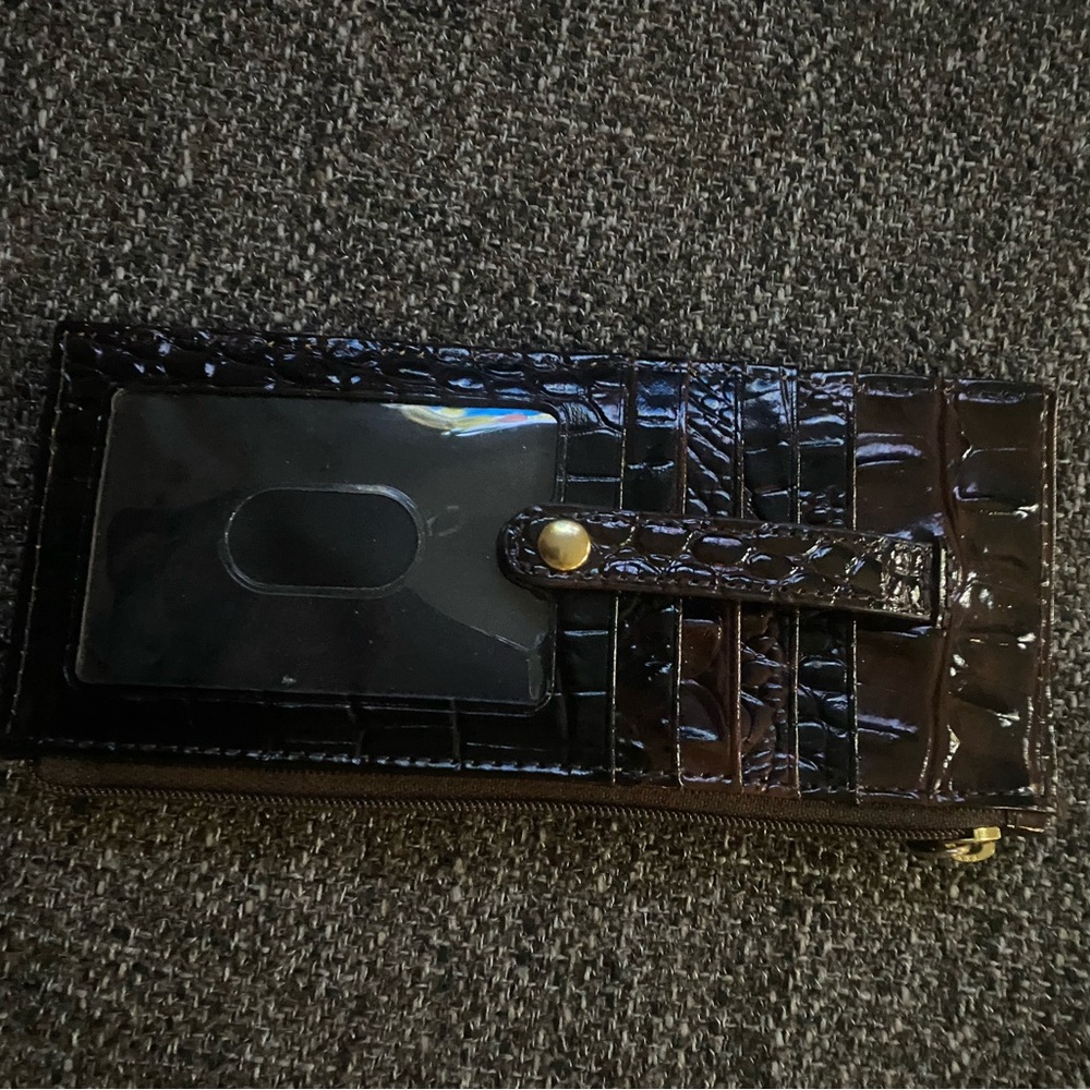 Brahmin Dark Brown Croc-Embossed credit card  Wallet